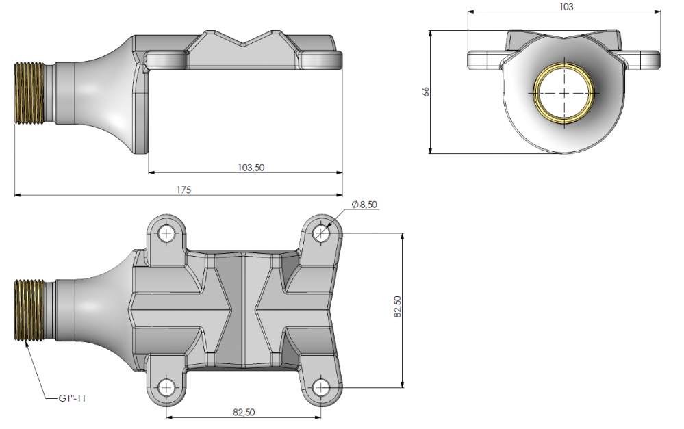 Pulpitfäste 1″-11 Rörgänga - Bild 6
