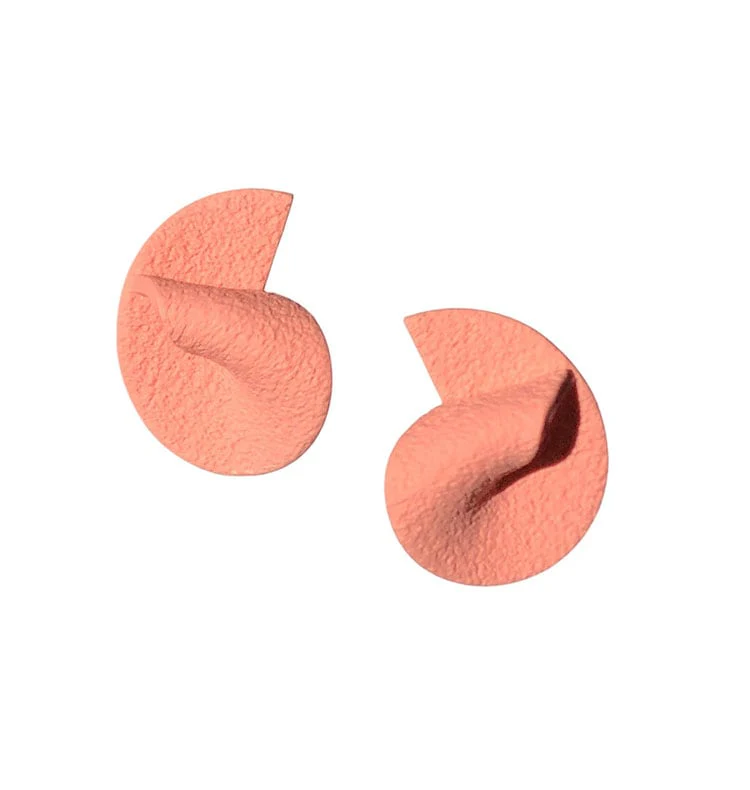 Curve earrings peach pink