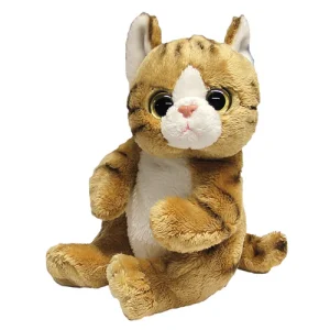 BIGEYED CAT, BROWN, 18CM