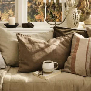 Kuddfodral Linne Chocolate 50x70